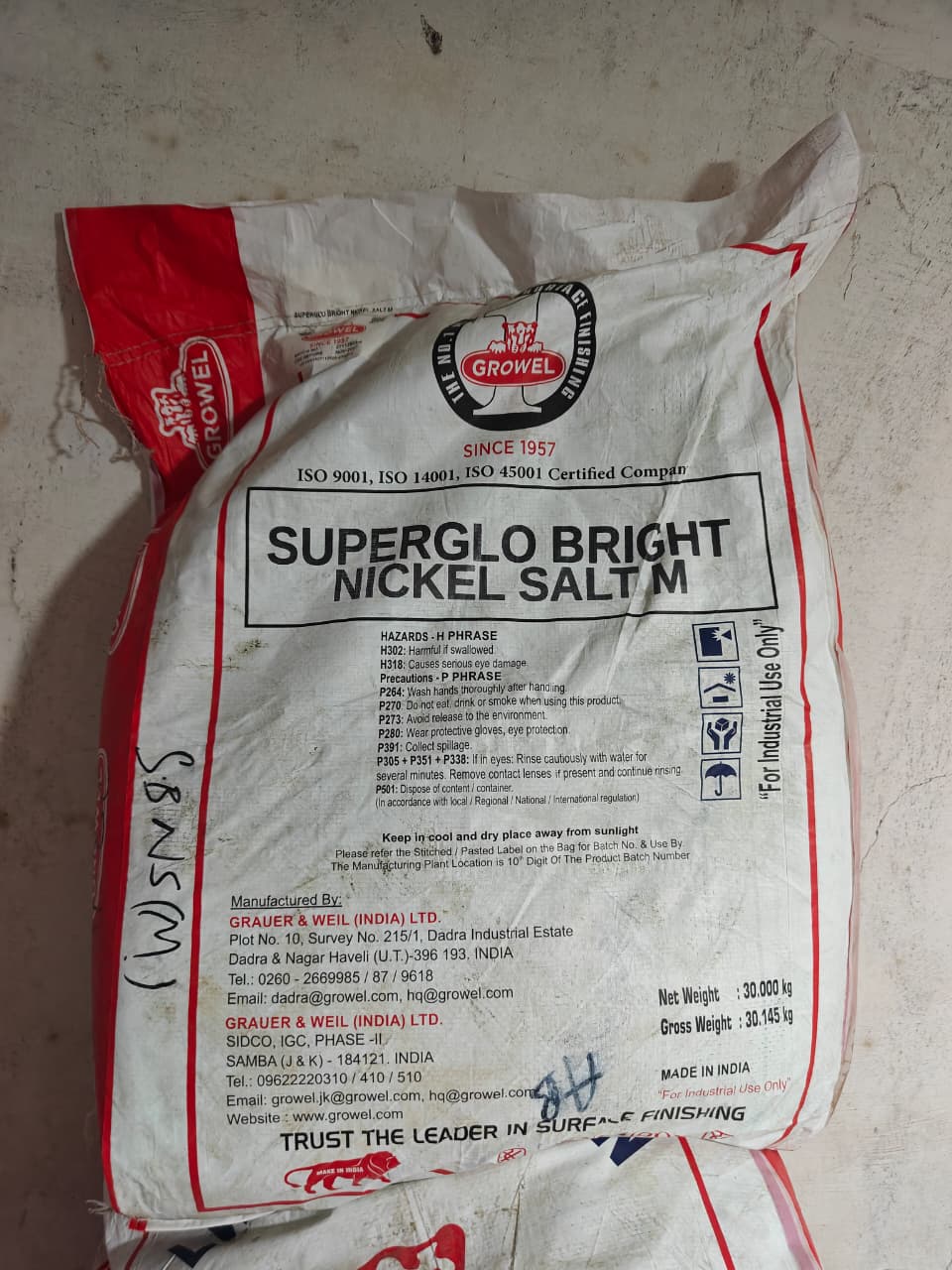 SUPERGLO BRIGHT NICKEL SALT M (30KG)